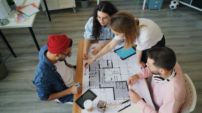 Professional business team collaborating